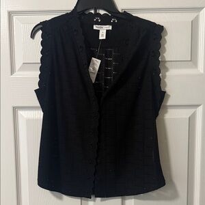 White House Black Market Black Eyelet Blouse